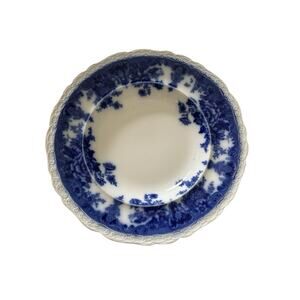 Wedgwood & Co Flow Blue Corea Pattern 10” Rimmed Soup Bowl 1901 Antique Floral